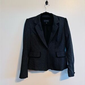 Banana Republic Textured grey Blazer with Black Piping